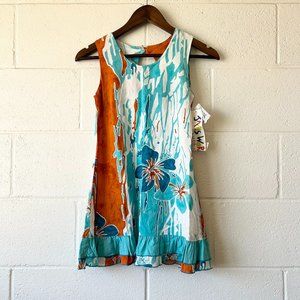 Jams World Lil' People Vintage Floral Hawaiian Print Retro Dress Girls Small 6-8